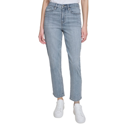 DKNY Womens High-Rise Slim Straight Jeans