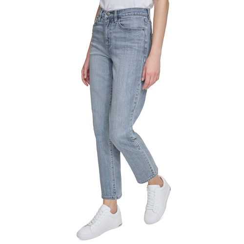 DKNY Womens High-Rise Slim Straight Jeans