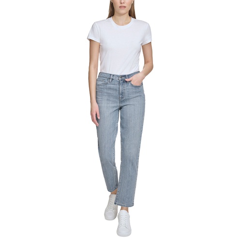 DKNY Womens High-Rise Slim Straight Jeans