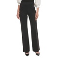 Womens Soft Ponte Knit High Rise Pull-On Pants