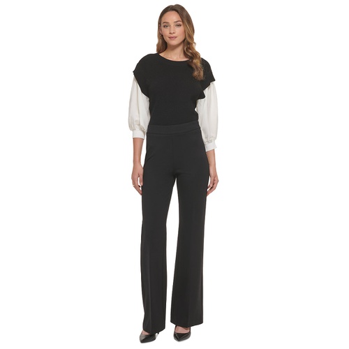 DKNY Womens Soft Ponte Knit High Rise Pull-On Pants