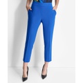 Womens Elasticated-Back Slim-Leg Ankle Pants