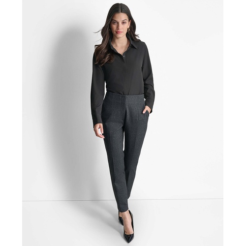 DKNY Womens High-Rise Slim-Leg Ankle Trousers