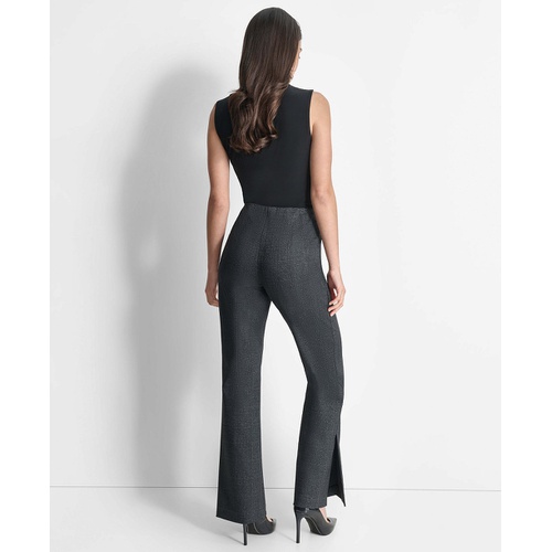 DKNY Womens High-Rise Wide-Leg Pull-On Trousers