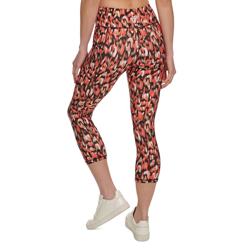 DKNY Womens Printed High-Waist Cropped Leggings