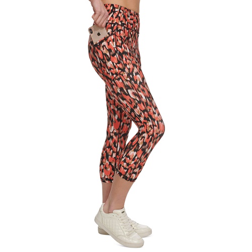 DKNY Womens Printed High-Waist Cropped Leggings