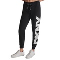 DKNY Womens Exploded Logo Cuff Fleece Jogger Sweatpants