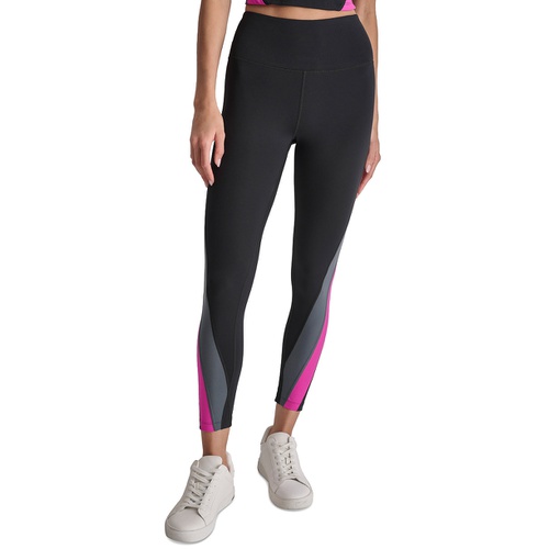 DKNY Womens High-Rise Colorblocked 7/8 Leggings