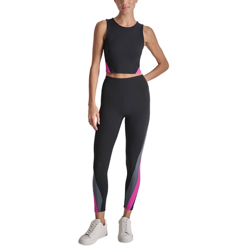 DKNY Womens High-Rise Colorblocked 7/8 Leggings