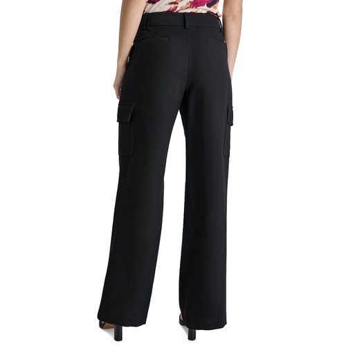 DKNY Petite Mid-Rise Straight-Leg Cargo Pants