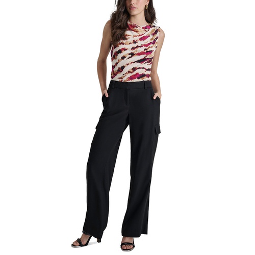 DKNY Petite Mid-Rise Straight-Leg Cargo Pants