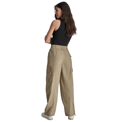 DKNY Womens Straight-Leg High-Waist Adjustable-Cuff Cargo Pants