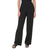 Womens Top-Stitched Crinkle Trousers