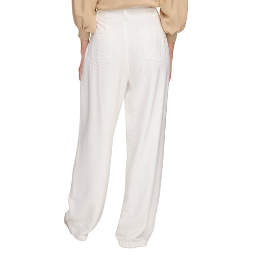 DKNY Womens Top-Stitched Crinkle Trousers