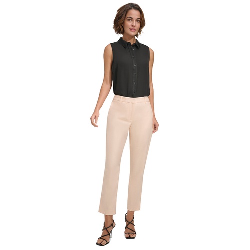 DKNY Womens Stretch Linen Pants