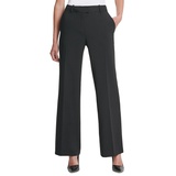 Womens Solid High-Rise Wide-Leg Career Pants