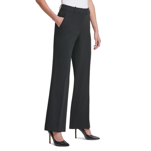 DKNY Womens Solid High-Rise Wide-Leg Career Pants