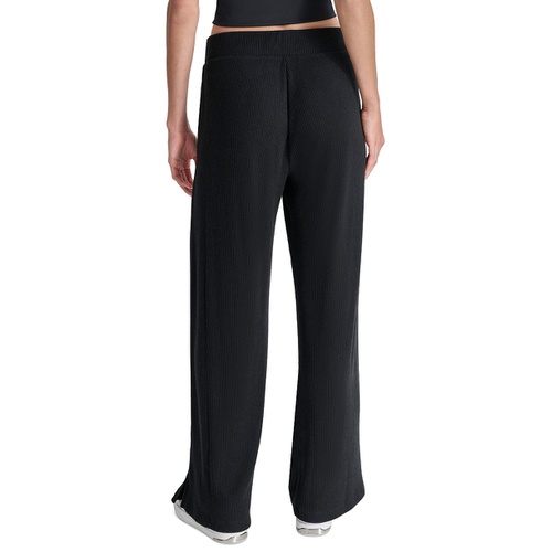 DKNY Womens Brushed Rib-Knit Straight-Leg Pants