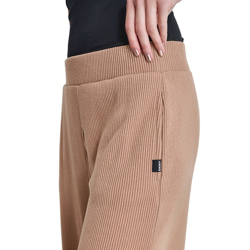 DKNY Womens Brushed Rib-Knit Straight-Leg Pants