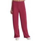 Womens Brushed Rib-Knit Straight-Leg Pants