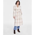 Womens Notched-Collar Double-Breasted Wrap Coat