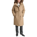 Womens Hooded Long-Sleeve Anorak Puffer Coat