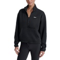 Womens Fleece Half-Zip Bungee-Hem Sweater