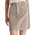 Womens Metallic Cotton Denim Mini Skirt