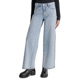 Petite Cotton Studded High-Rise Wide-Leg Jeans