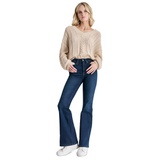 Womens High-Rise Flare-Leg Ankle Jeans