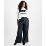 Petite Faux Leather Wide-Leg Pants