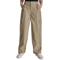 Womens Straight-Leg High-Waist Adjustable-Cuff Cargo Pants