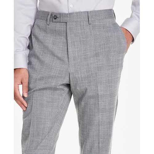 DKNY Mens Modern-Fit Black & White Plaid Suit Separate Pants