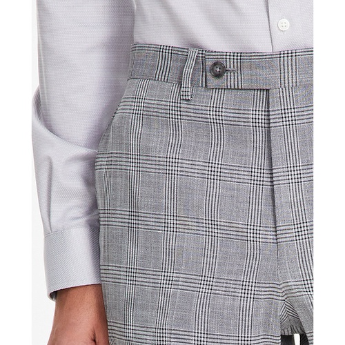 DKNY Mens Modern-Fit Black & White Plaid Suit Separate Pants