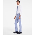 Mens Modern-Fit Bi-Stretch Light Blue Check Suit Separate Pants