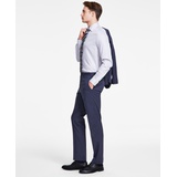 Mens Modern-Fit Blue Mini Check Suit Separate Pants