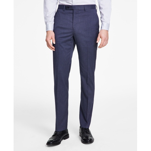 DKNY Mens Modern-Fit Blue Mini Check Suit Separate Pants