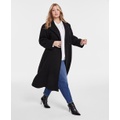 Plus Size Notched-Collar Double-Breasted Wrap Coat