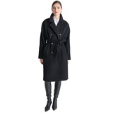 Womens Double-Breasted Belted Wrap Coat