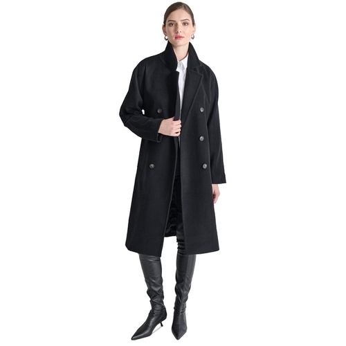 DKNY Womens Double-Breasted Belted Wrap Coat