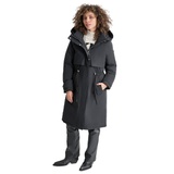 Womens Hooded Long-Sleeve Anorak Puffer Coat