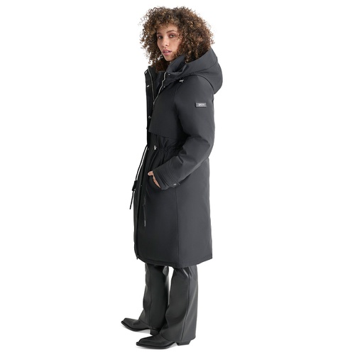 DKNY Womens Hooded Long-Sleeve Anorak Puffer Coat