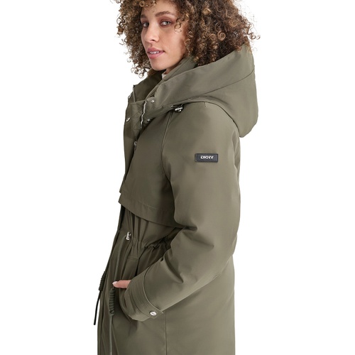 DKNY Womens Hooded Long-Sleeve Anorak Puffer Coat