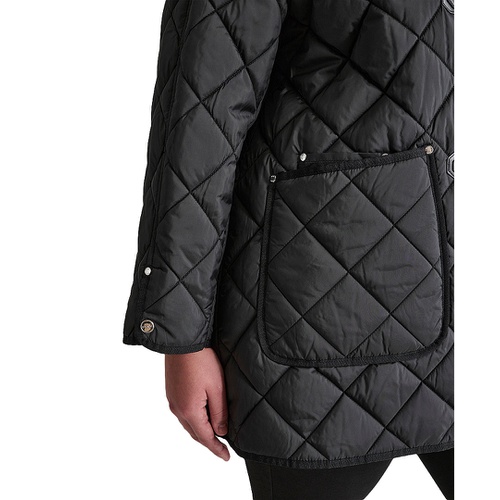 DKNY Plus Size Hooded Toggle-Front Quilted Coat