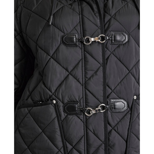 DKNY Plus Size Hooded Toggle-Front Quilted Coat