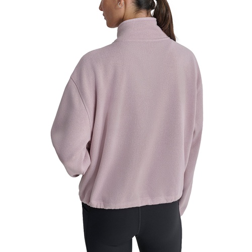 DKNY Womens Fleece Half-Zip Bungee-Hem Sweater