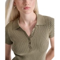 Petite Short-Sleeve Ribbed Polo Shirt