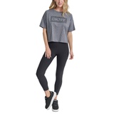 Womens Cotton Rhinestone-Graphic Cropped T-Shirt