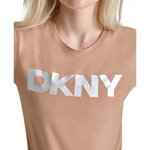 DKNY Womens Logo-Graphic Crewneck T-Shirt