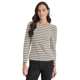 Womens Striped Long-Sleeve Crewneck Top